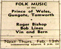 13/02/69 - Folk Music at the Prince of Wales, Roger Bishop, Bob Lines, Vin & Bern