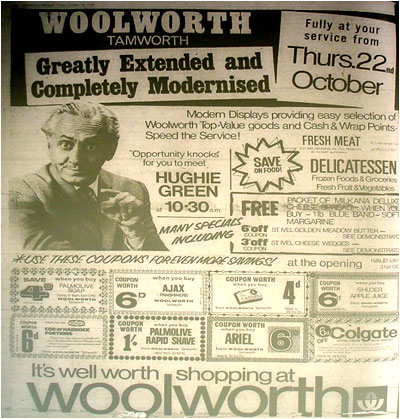 Hughie Green Opportunity Knocks – opens Woolworths