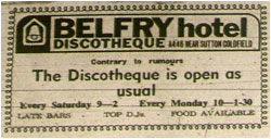 Belfry Hotel discotheque re-opens