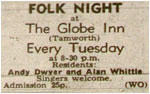 Folk Night at the Globe Inn - Every Tuesday