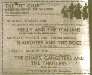 24/03/80 - Slaughter & The Dogs, 77 Club, Nuneaton