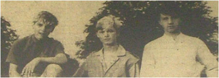 Caption: Fame is the aim for these three members of Bambu Curtain. From left: Rob Bowker, Ray Heath and Simon Mills.