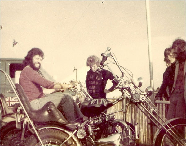 Polesworth - Dave Lee Travis on our chopper bikes.