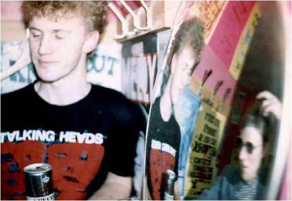 Backstage at Tamworth Arts Centre at the first Dream Factory gig there on September 9th, 1983.