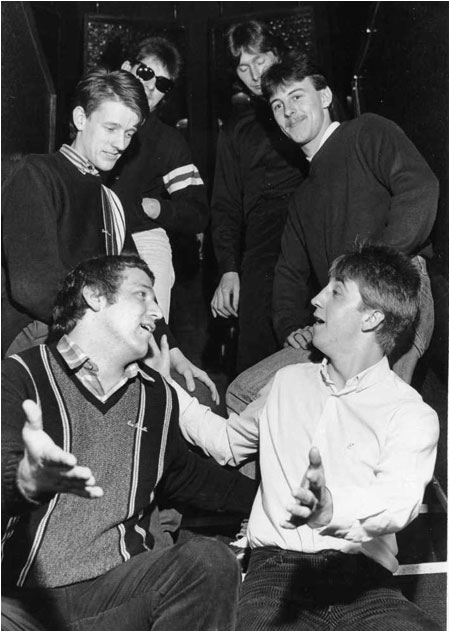 A photograph taken on May 14, 1985 by the Tamworth Herald at a Dream Factory rehearsal in the basement of the Flying Scotsman pub on Glascote Heath.