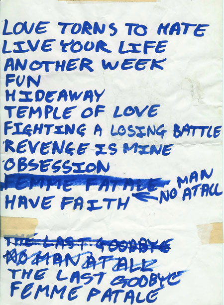 Set List : 02/05/86