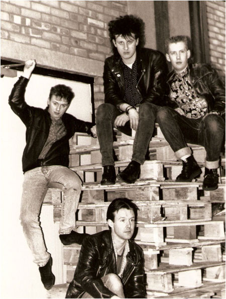 The Pyschedelicatessen from 1987, the year they were formed, left to right: Mark Hayes, Andy Lane, Graham Bayliss and on the bottom is Geoff Hales. 