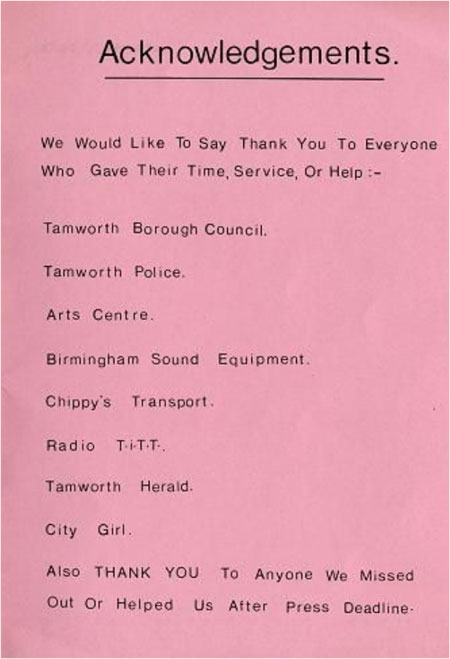 Tamworth Rock Festival : 1985 : Programme 