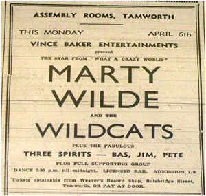 Marty Wilde and the Wildcats - Assembly Rooms - 06/04/64